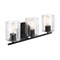 Designers Fountain Haven 24 in. 3-Light Matte Black Vanity Light with Clear Rippled Glass Shades for Bathrooms D309M-3B-MB - alternate 4